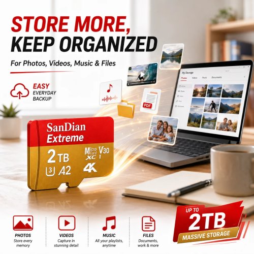 بطاقات ذاكرة SD من الفئة 10 U3 V30 بسعة 128 جيجابايت و256 جيجابايت و512 جيجابايت، بطاقات مايكرو TF/SD عالية السرعة للهواتف وأجهزة الكمبيوتر المحمولة والكاميرات وأنظمة المراقبة.