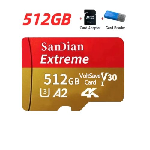 بطاقات ذاكرة SD من الفئة 10 U3 V30 بسعة 128 جيجابايت و256 جيجابايت و512 جيجابايت، بطاقات مايكرو TF/SD عالية السرعة للهواتف وأجهزة الكمبيوتر المحمولة والكاميرات وأنظمة المراقبة.